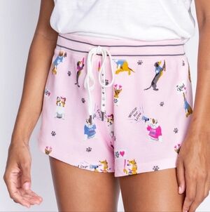 NWOT PJ SALVAGE woof if you love dogs pj shorts in blush XS